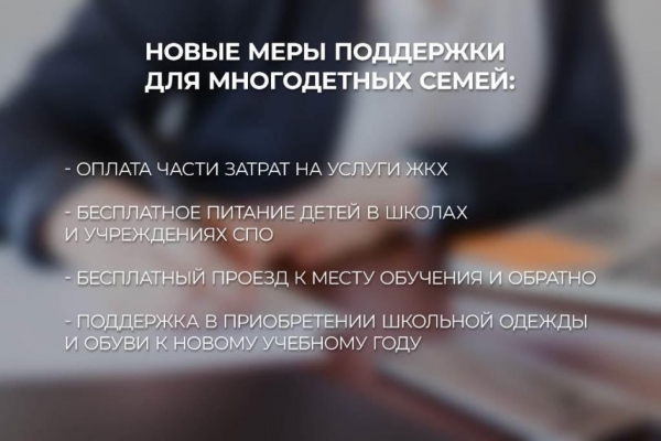 Новые меры поддержки для многодетных семей